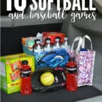 10 Things Every Baseball and Softball Parent Needs to pack in their vehicle for a successful sideline season.