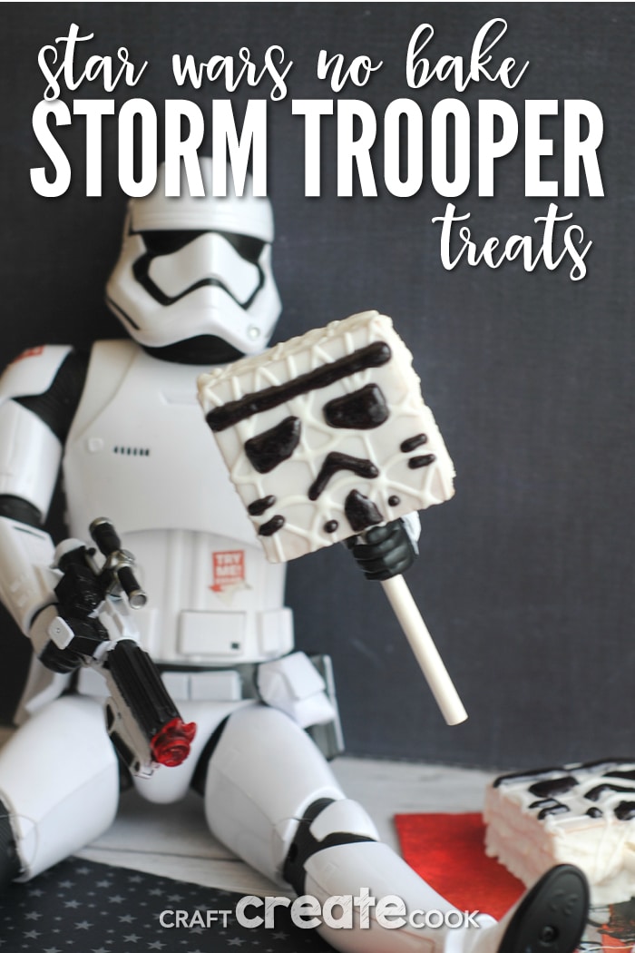 These Star Wars No Bake Storm Trooper Treats are the perfect treat for your Star Wars fan!