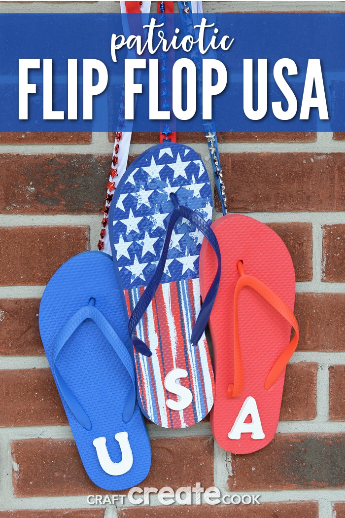 This patriotic USA flip flop sign is great for Memorial Day, the 4th of July or just to show your overall patriotism.