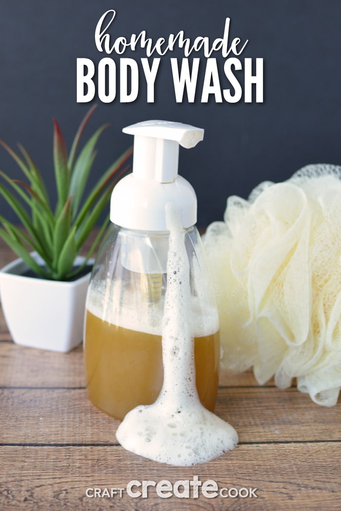 This homemade body wash is gentle yet effective at cleaning your skin. 