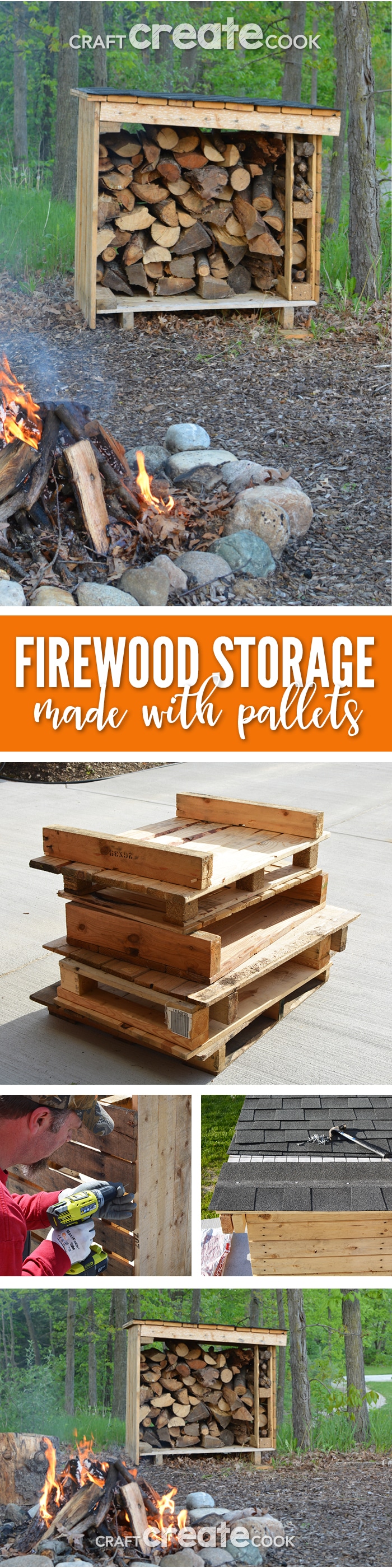Easy Firewood Storage Using Pallets Craft Create Cook