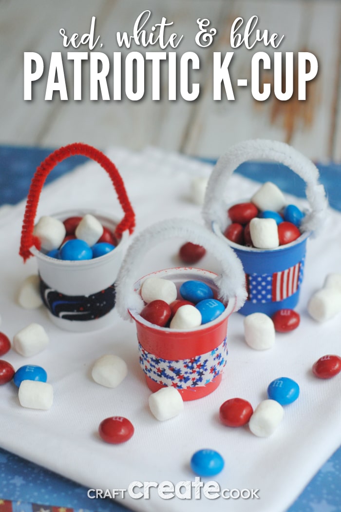 Red, white and blue patriotic k-cups are the perfect Memorial Day or July 4th treat!