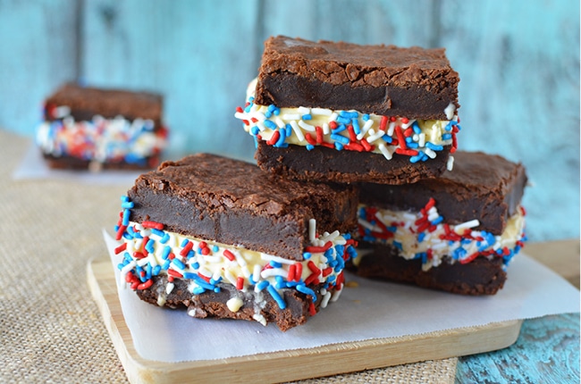 Brownie Ice Cream Sandwiches are easy to make and great for your next summer gathering.