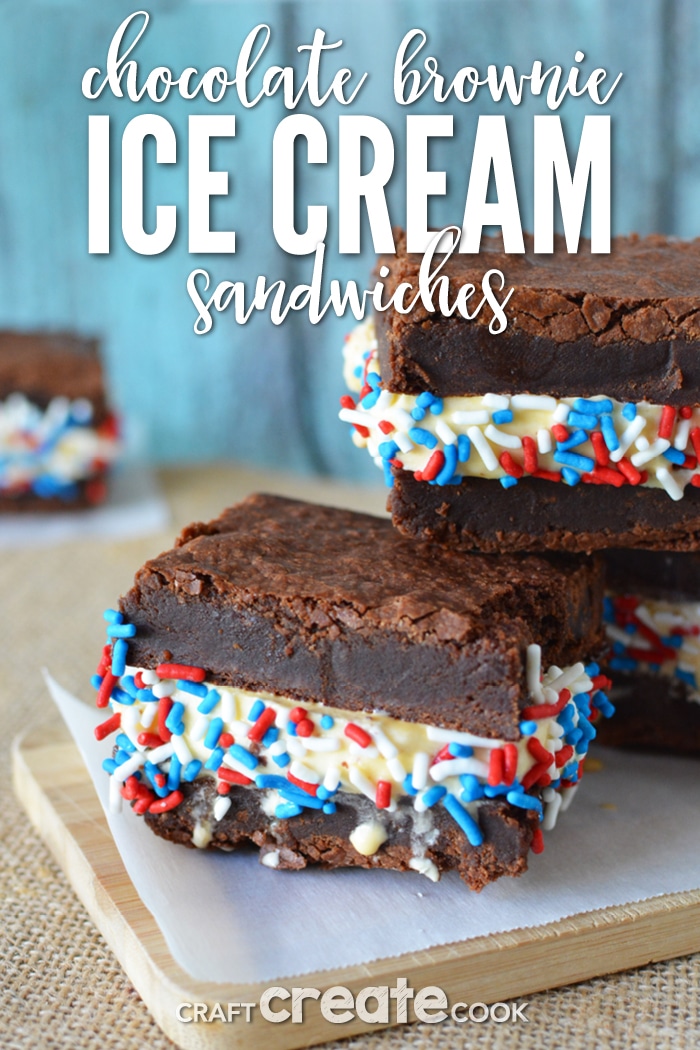 Brownie Ice Cream Sandwiches are easy to make and great for your next summer gathering.