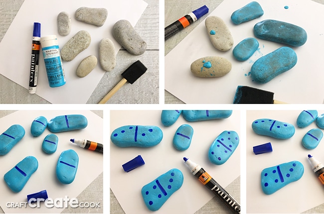 Our DIY Rock Dominoes are a perfect game to bring camping.