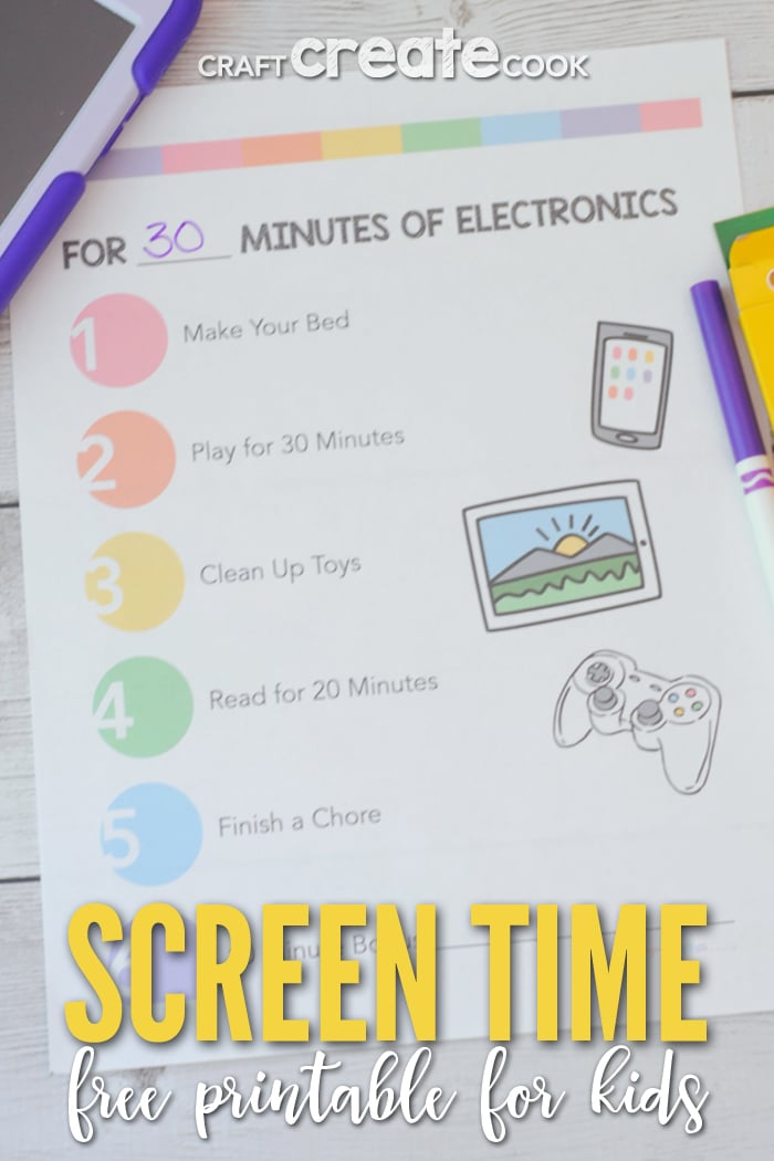 Keep your child's screen time to a minimum with our FREE Screen Time Printable!