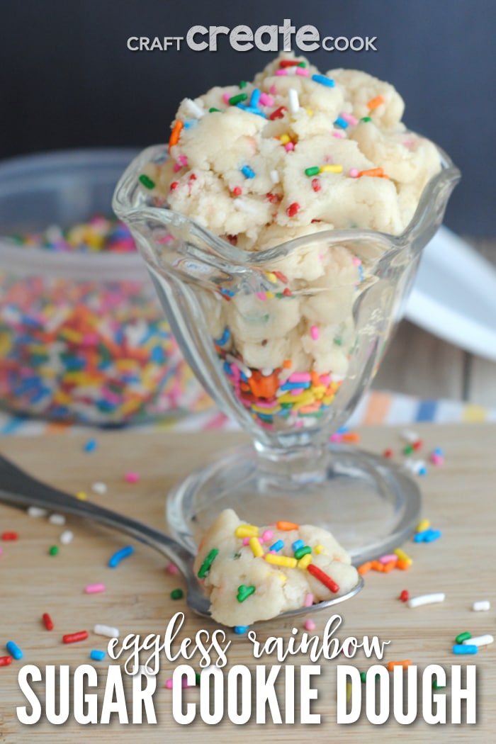 This eggless rainbow sugar cookie dough is the perfect sweet treat!