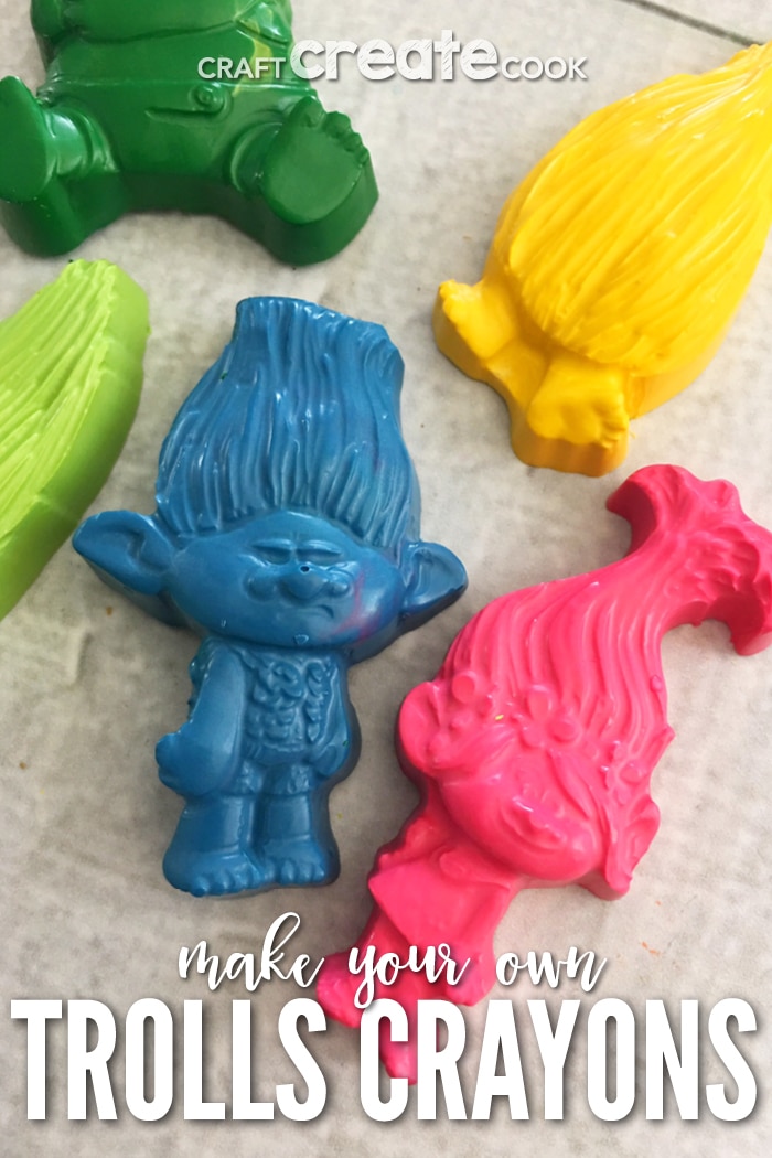 Our Make Your Own Trolls Crayons are full of happiness and rainbows.