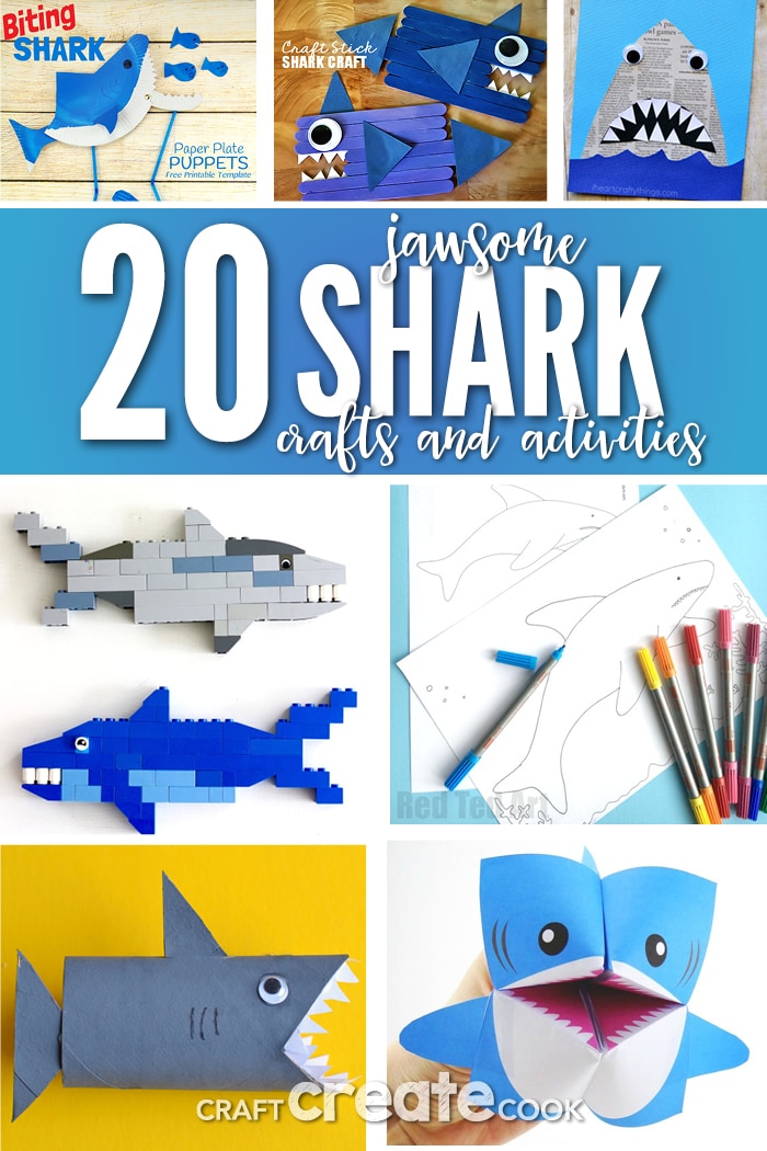 These 20 jawsome shark crafts and activities are perfect for shark week!