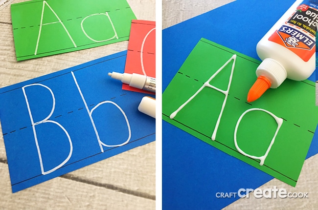 These DIY Glittered Alphabet Flashcards are the perfect craft to get your kids learning their letters.