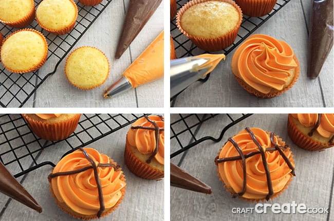 These Easy Basketball Cupcakes will make any sports Birthday party a ball.