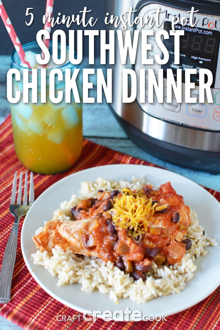 My 5 minute Instant Pot Southwest Chicken Recipe will have your family asking for seconds!