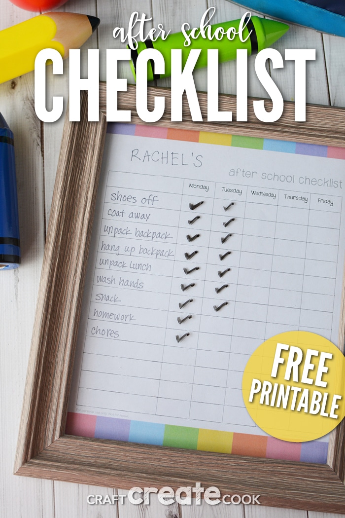 This after school checklist routine will help keep your child on track!