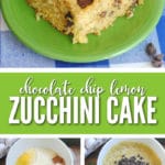 Chocolate chip lemon zucchini cake is the perfect way to use up extra garden fresh zucchini!