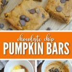 Chocolate chip pumpkin bars are the perfect for dessert for all you pumpkin lovers!