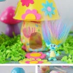 Make your own troll house using plastic recyclables and a few dollar store finds!