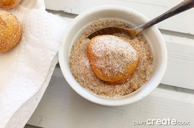 These Apple Cider Donut Holes taste like Fall and are delicious with a cup of coffee or a glass of cold milk.