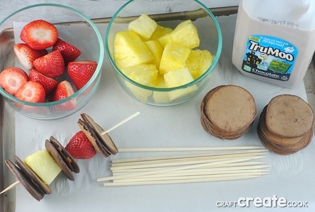 Mini chocolate milk pancakes are fun to make and eat!