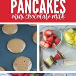 Mini chocolate milk pancakes are fun to make and eat!