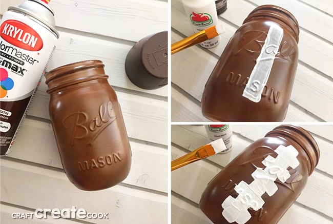 Our Football Mason Jars are perfect for any football party or tailgate.