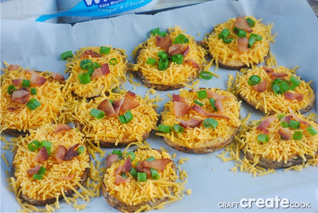Loaded Potato Slices are the perfect appetizer or snack for game day!