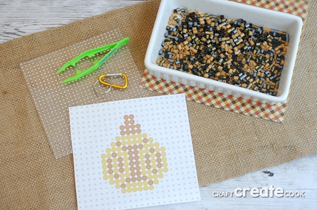 This pumpkin keychain is easy to make and a fun fall project for the kids! 