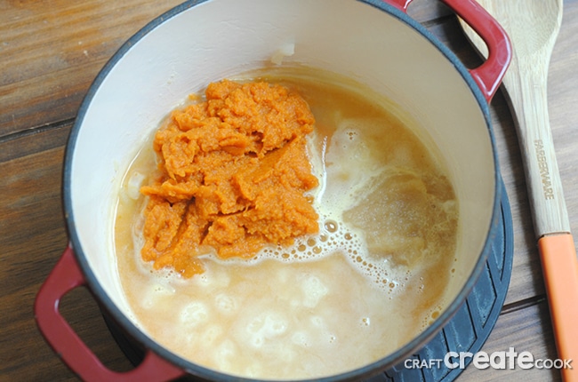 This amazing rich & creamy pumpkin soup is perfect for cooler days!