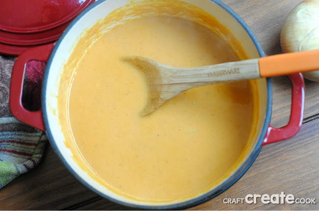 This amazing rich & creamy pumpkin soup is perfect for cooler days!