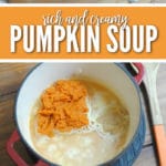 This amazing rich & creamy pumpkin soup is perfect for cooler days!