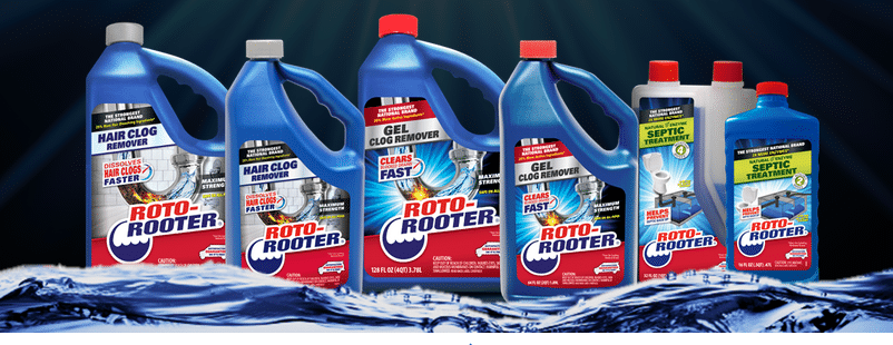 Clogged drains are no match for Roto-Rooter products.