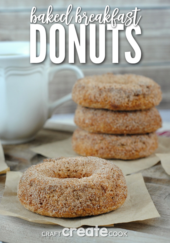 Baked Breakfast Donuts are delicious and go great with a hot cup of coffee! 