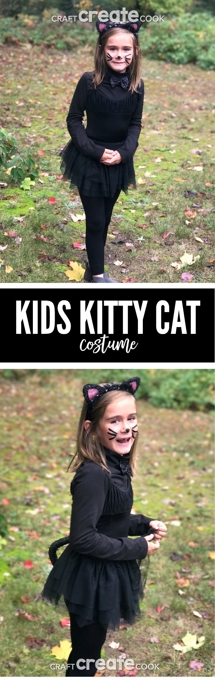 DIY Kids Kitty Cat Costume - Craft Create Cook