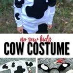 This No Sew Kids Cow Costume is easy to make and comes together in only a few hours!