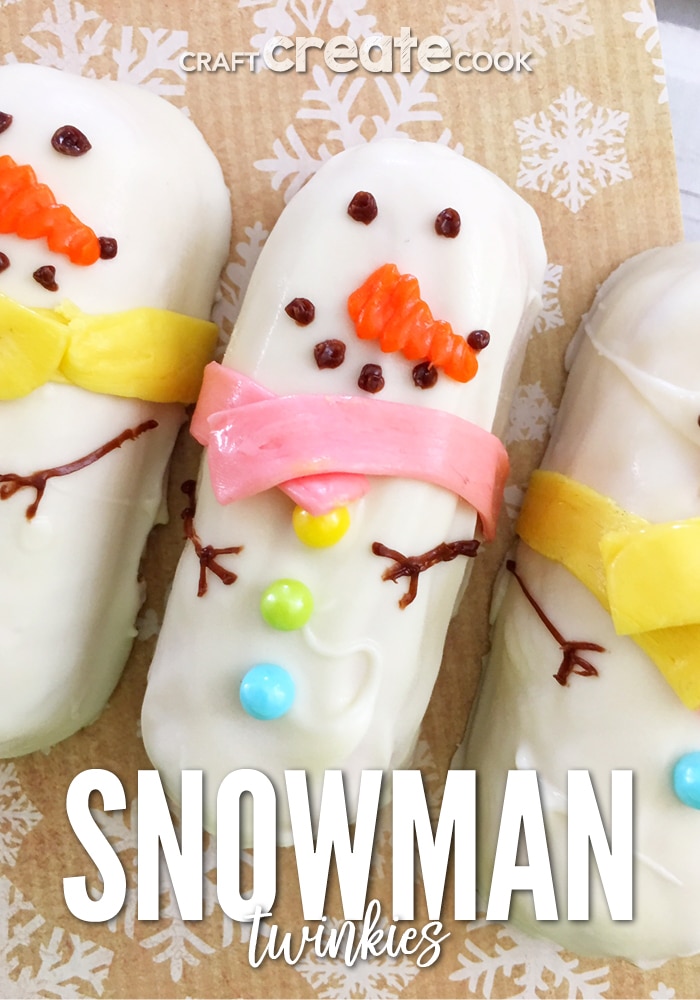 These Snowman Twinkie Treats are a perfect Winter treat that the kids will love.