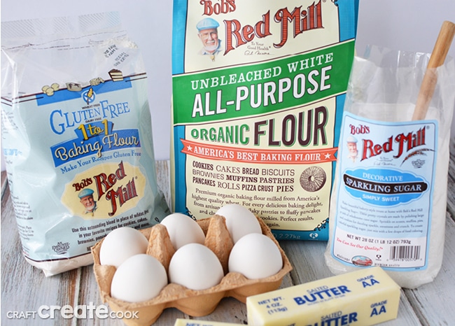 Ingredients for making gluten free slice and bake cookies for Christmas