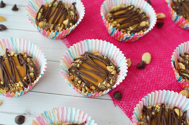 Caramel chocolate peanut butter no bake cookies are perfect for your next holiday cookie exchange.