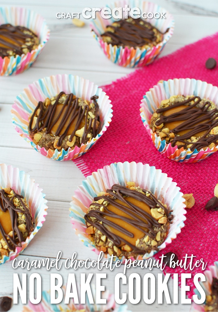 Caramel chocolate peanut butter no bake cookies are perfect for your next holiday cookie exchange. 