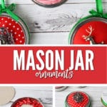 Mason jar ornaments are easy to make and each one is unique with an upcycled Holiday broach.