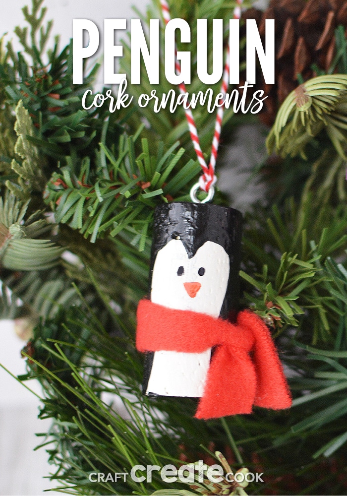 Penguin cork ornaments are a great way to add winter fun to your holiday decor!