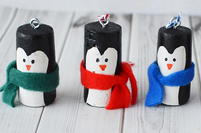 Penguin cork ornaments are a great way to add winter fun to your holiday decor!