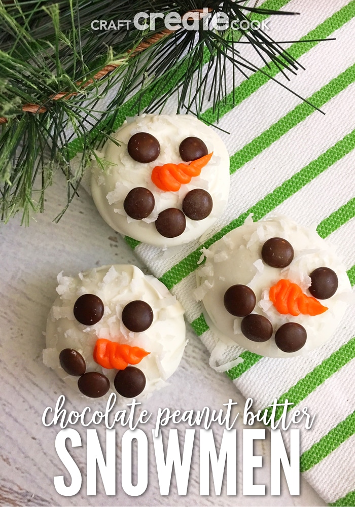 These White Chocolate Peanut Butter Snowmen are like building a snowman indoors.