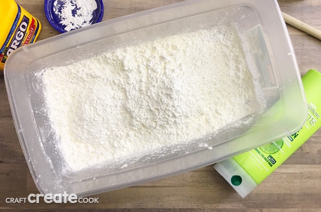 This 3 Ingredient Indoor Snow is all the fun of snow without the cold of going outside.