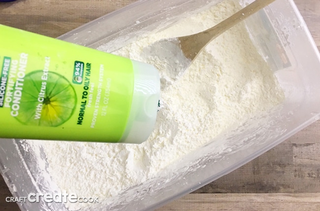 This 3 Ingredient Indoor Snow is all the fun of snow without the cold of going outside.