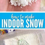 This 3 Ingredient Indoor Snow is all the fun of snow without the cold of going outside.