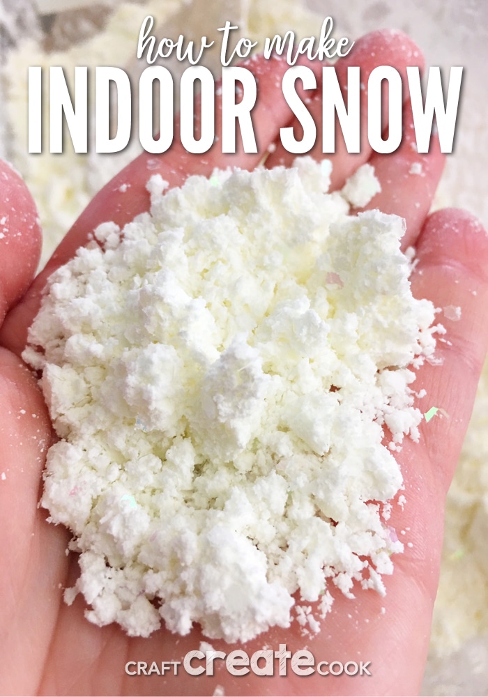 This 3 Ingredient Indoor Snow is all the fun of snow without the cold of going outside.