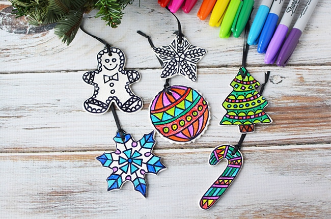 These color your own ornaments are a great Christmas project, or package them with some markers and give them as a gift!