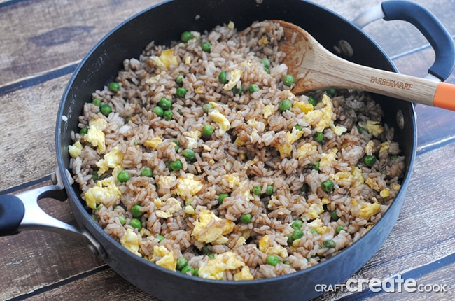 Homemade Fried Rice is easy to make make and perfect for using up leftovers!