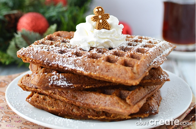 If you are looking for a festive holiday breakfast, these gingerbread waffles are sure to become one of your favorite!