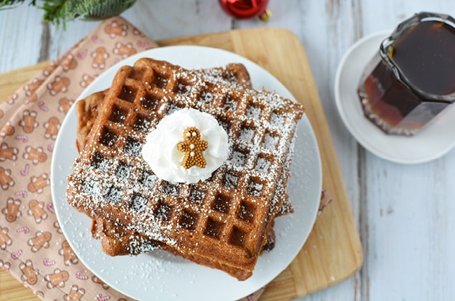 If you are looking for a festive holiday breakfast, these gingerbread waffles are sure to become one of your favorite!