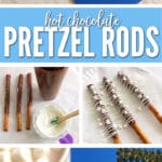 These Hot Chocolate Pretzel Rods taste just like a cup of hot chocolate with marshmallows.